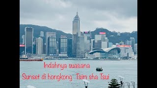 Keindahan sunset di hongkong @ Tsim sha Tsui