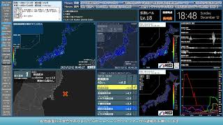 【宮城県沖】2021年12月12日 18時41分57秒（最大震度2 M3.5 深さ20km）地震録画