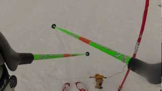 GoPro POV Ski Racing Slalom Training