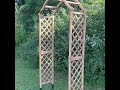 wooden garden arch tan with ground spikes gardenarch arch woodenarch