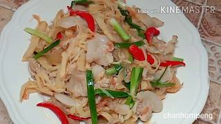 ผัดหน่อไม้ใส่  หมู # วุ้นเส้น อาหารตามฤดูกาลบ้านๆ