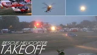 Rescue helicopter - spectacular takeoff |  Rettungshubschrauber - Spektakulärer Start