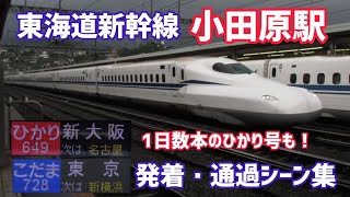 【発着シーン】東海道新幹線小田原駅 列車発着・通過シーン集 (こだま号/ひかり号/のぞみ号)