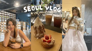 【第一次到首爾】Seoul vlog | 明洞瘋狂購物、景福宮韓服體驗、首爾塔美景之旅｜旅行日記💖