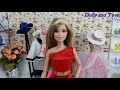 two barbie doll two baby family morning routine. life in a dreamhouse. diy mini house