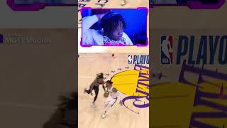 Lakers Fan Reacts To Ja Morant Tried to DUNK on LeBron James #shorts