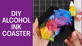 DIY Alcohol Ink Coasters | Petri and White Alcohol Inks | Black Coasters