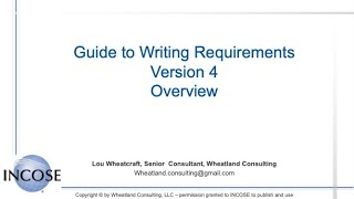 Guide to Writing Requirements (GtWR) v4 Overview