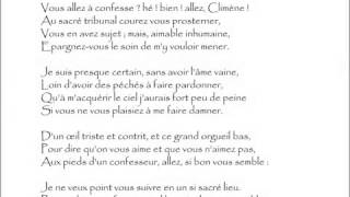 Boursault (Edmé) : A CLIMÈNE QUI ME VOULAIT MENER À CONFESSE - Vous allez à confesse ? hé ! ...