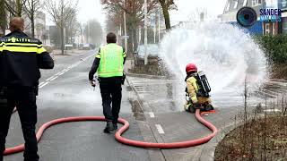 15-01-2022 - Brandweer heeft flinke klus aan container met brandende accu's aan De Dieze in Best