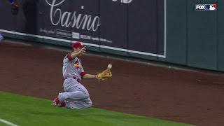 STL@KC: Grichuk makes great sliding foul catch