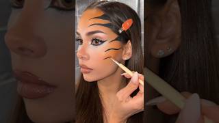 the most simple tiger makeup for halloween🎃👻 #makeup #tiger #halloween #halloweenmakeup #stepbystep