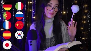 ASMR COUNTING YOU TO SLEEP FROM 1-100 in 10 DIFFERENT LANGUAGES ( Tracing, tapping, light )