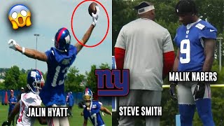 Jalin Hyatt UNREAL ONE HAND CATCH 😱 Steve Smith 'COACHING' Malik Nabers 😳 Giants