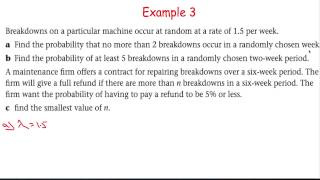 Edexcel S2 Tutorial 2 - The Poisson Distribution