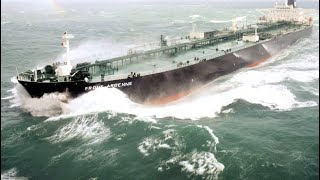 TOP 10 GIANT OIL TANKER SHIPS SAILING ON STRONGEST WAVES IN STORM
