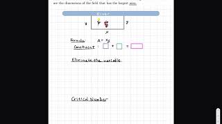 Optimization Problem. Finding the maximum area of an enclosure.