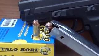 40 S\u0026W +P Buffalo Bore 155gr JHP Ballistic Gel Test