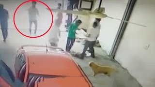 Goons Open Fire At Construction Site  Full Cctv Footage