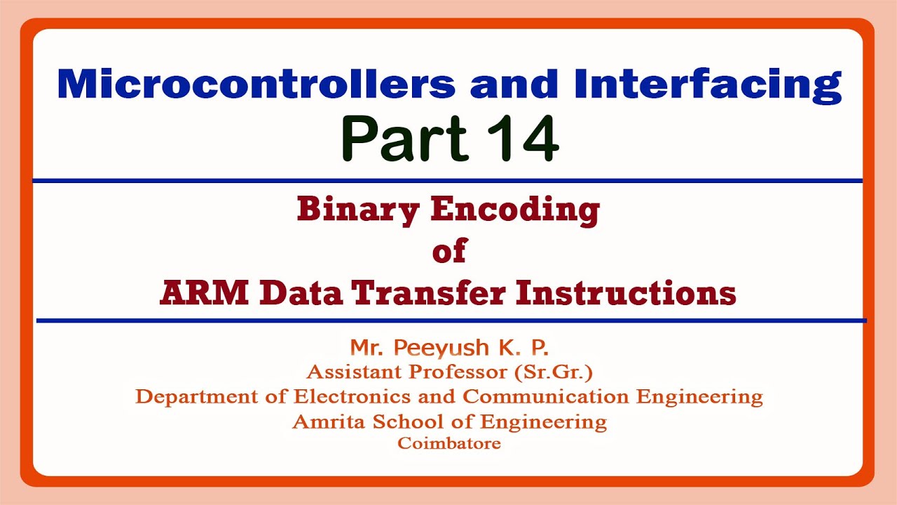 Binary Encoding Of ARM Data Transfer Instructions | Microcontrollers ...