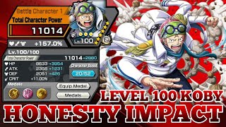 LEVEL 100 KOBY HONESTY IMPACT GAMEPLAY | ONE PIECE BOUNTY RUSH | OPBR