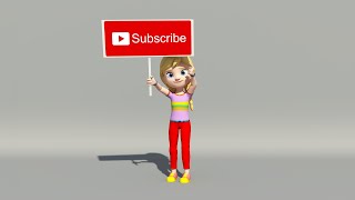 Subscribe Like Share Animation with Girl Character No Copyright video