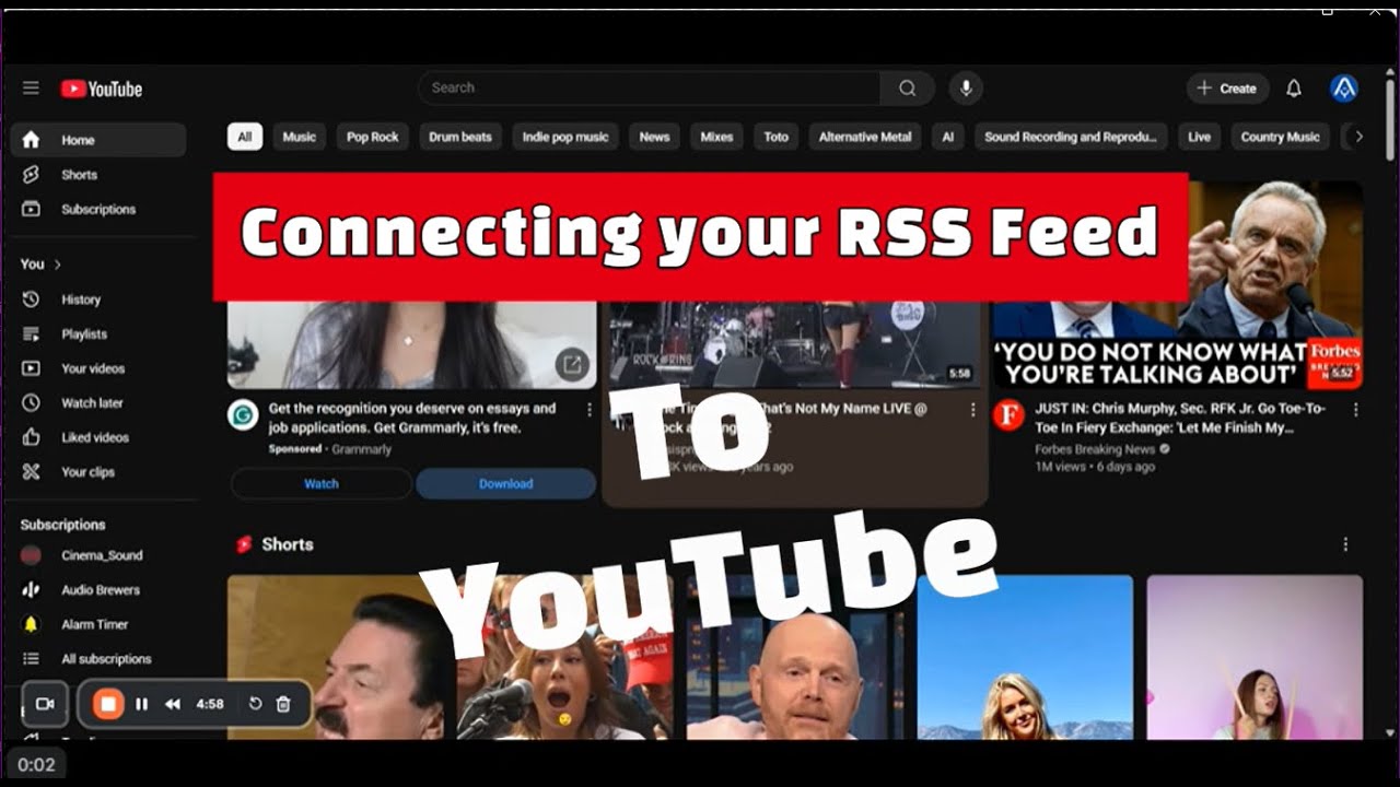 Connect Your Rss Feed To Youtube Youtube