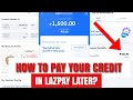 HOW TO PAY YOUR CREDIT IN LAZPAY LATER?