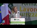 cisl l intervento di giorgia meloni all assemblea