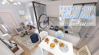 Tiny House Pastel Chic Interior Design 3D Walkthrough House Plan | Small House Design Ideas