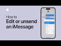 How to edit or unsend an iMessage | Apple Support