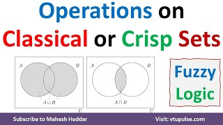 2. Operations on Classical Sets or Crisp Sets | Union | Intersection in Fuzzy Logic by Mahesh Huddar