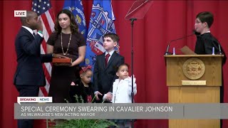 Cavalier Johnson sworn in as acting mayor of Milwaukee