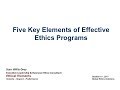 Five Key Elements of an Effective Ethics Program