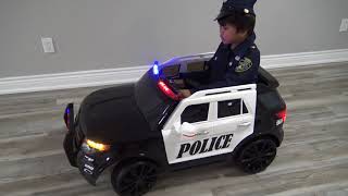 Police Car Battery-Powered Ride On Car Test Drive Playtime Fun