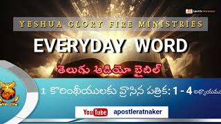 1 Corinthians 1 - 4 || 1 కొరింథీ || Telugu Audio Bible || 24th Nov 2024