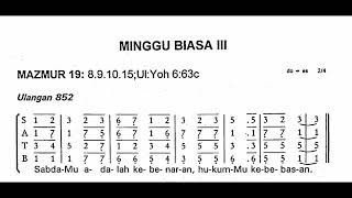 Minggu, 23 Januari 2022 | MINGGU BIASA III (Ketiga) | Mazmur Tanggapan | Tahun C | Edisi Lama