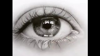 Realistic Eye Drawing with Tears || Time Lapse || Emmy Kalia || Global Arts