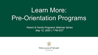 Learn More: Pre-Orientation Programs