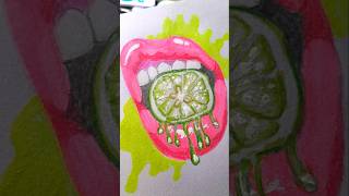 Juicy lime lips drawing#art #ytshorts