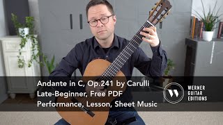 Free PDF: Andante in C, No.2, Op.241 by Carulli and Lesson for Classical Guitar