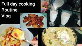 Full day cooking routine vlog|morning to night routine vlog|hoorain full day routine|white pasta