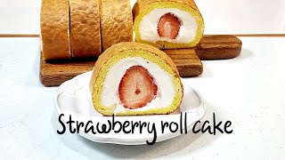 딸기 롤 케이크 Strawberry roll cake | 신선한 딸기와 크림이 일품 입니다