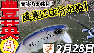 ルアーパワー全開！タイニークラッシュで挑む真冬の南風！【冬のバス釣り】【2月の豊英ダム】