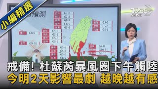 戒備! 杜蘇芮暴風圈下午觸陸 今明2天影響最劇 越晚越有感｜TVBS新聞 @TVBSNEWS02