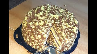 Бисквитный Торт.Krümel-Torte.Бисквитный Торт обсыпанный  Крошкой