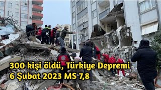 Bugünkü deprem, çok güçlü bir büyüklük 7.8 depremi Gaziantep, Türkiye yakınlarında meydana geldi