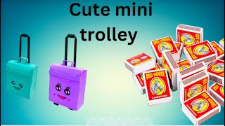 Mini Trolley from match box/How to make miniature Trolley for Barbie doll