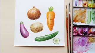 easywatercolor-vegetables(根莖蔬果)