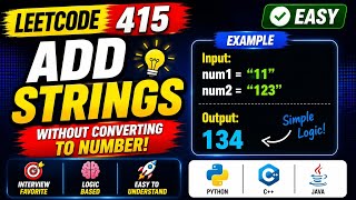 415. Add Strings 🚀 Without Converting to Integer